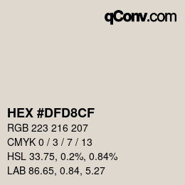 颜色代码: HEX #DFD8CF | qconv.com