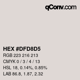 Color code: HEX #DFD8D5 | qconv.com