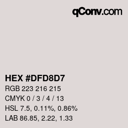 Color code: HEX #DFD8D7 | qconv.com