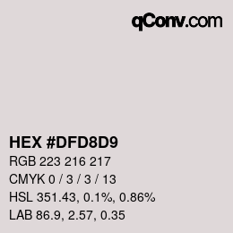 Color code: HEX #DFD8D9 | qconv.com