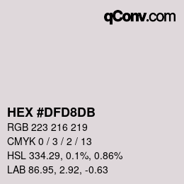 颜色代码: HEX #DFD8DB | qconv.com