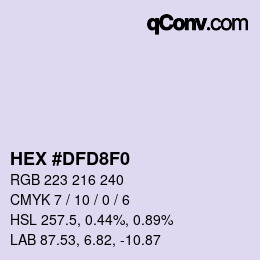 カラーコード: HEX #DFD8F0 | qconv.com
