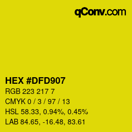 Color code: HEX #DFD907 | qconv.com