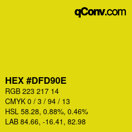 Color code: HEX #DFD90E | qconv.com