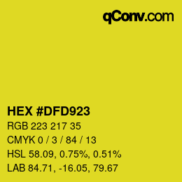 Color code: HEX #DFD923 | qconv.com