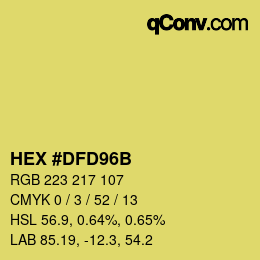 Color code: HEX #DFD96B | qconv.com