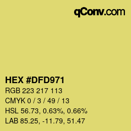 Color code: HEX #DFD971 | qconv.com