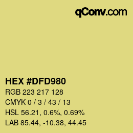 Color code: HEX #DFD980 | qconv.com