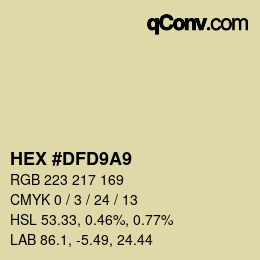 Color code: HEX #DFD9A9 | qconv.com