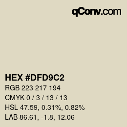 Farbcode: HEX #DFD9C2 | qconv.com