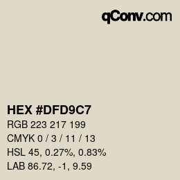 Code couleur: HEX #DFD9C7 | qconv.com