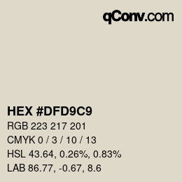 颜色代码: HEX #DFD9C9 | qconv.com
