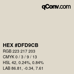 Color code: HEX #DFD9CB | qconv.com