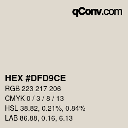 Color code: HEX #DFD9CE | qconv.com