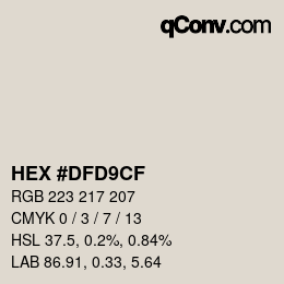 Color code: HEX #DFD9CF | qconv.com