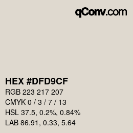 カラーコード: HEX #DFD9CF | qconv.com