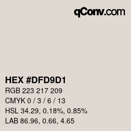 Color code: HEX #DFD9D1 | qconv.com