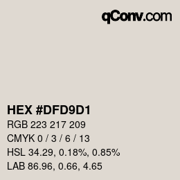 Color code: HEX #DFD9D1 | qconv.com