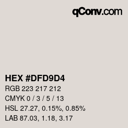 Color code: HEX #DFD9D4 | qconv.com