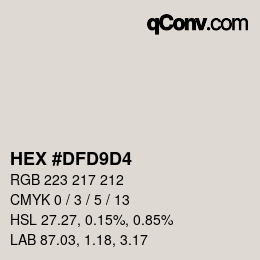 カラーコード: HEX #DFD9D4 | qconv.com