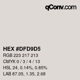 Color code: HEX #DFD9D5 | qconv.com