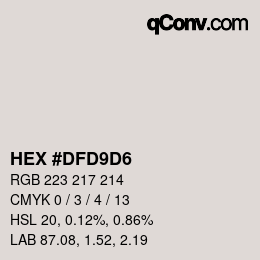 Color code: HEX #DFD9D6 | qconv.com