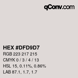 カラーコード: HEX #DFD9D7 | qconv.com