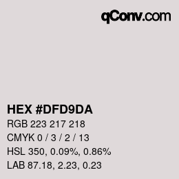 Color code: HEX #DFD9DA | qconv.com