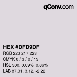 Color code: HEX #DFD9DF | qconv.com