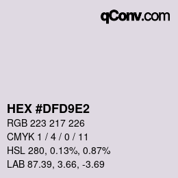 カラーコード: HEX #DFD9E2 | qconv.com