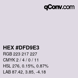 Color code: HEX #DFD9E3 | qconv.com
