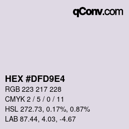 颜色代码: HEX #DFD9E4 | qconv.com