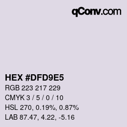 颜色代码: HEX #DFD9E5 | qconv.com