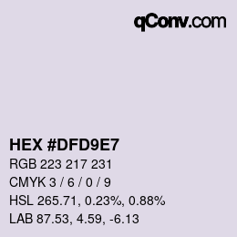 Color code: HEX #DFD9E7 | qconv.com