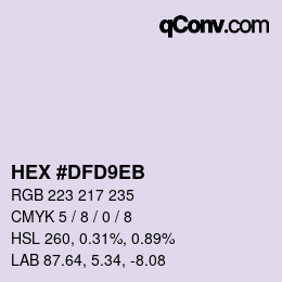 Color code: HEX #DFD9EB | qconv.com