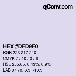 Farbcode: HEX #DFD9F0 | qconv.com
