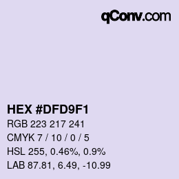 カラーコード: HEX #DFD9F1 | qconv.com