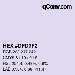 カラーコード: HEX #DFD9F2 | qconv.com