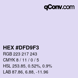 カラーコード: HEX #DFD9F3 | qconv.com