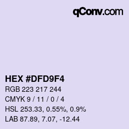 Color code: HEX #DFD9F4 | qconv.com