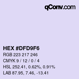 カラーコード: HEX #DFD9F6 | qconv.com