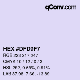 カラーコード: HEX #DFD9F7 | qconv.com