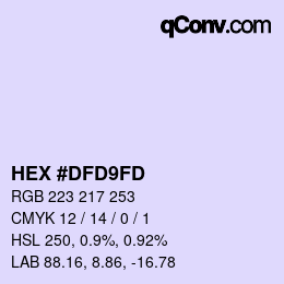 カラーコード: HEX #DFD9FD | qconv.com
