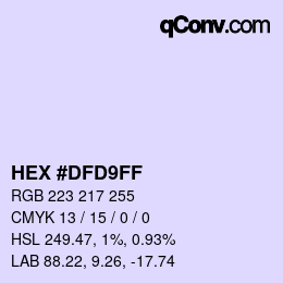 Color code: HEX #DFD9FF | qconv.com