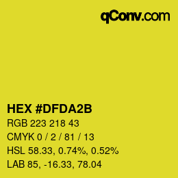 Color code: HEX #DFDA2B | qconv.com