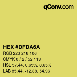 Color code: HEX #DFDA6A | qconv.com