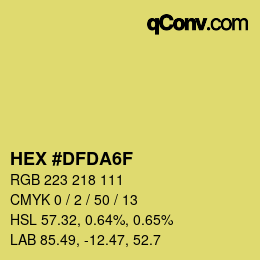 Color code: HEX #DFDA6F | qconv.com