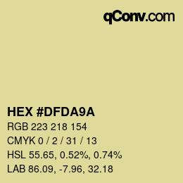 Color code: HEX #DFDA9A | qconv.com