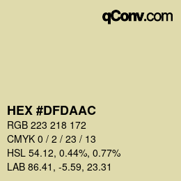 Color code: HEX #DFDAAC | qconv.com