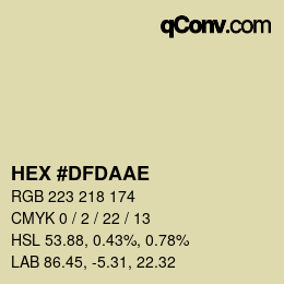 Color code: HEX #DFDAAE | qconv.com